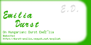 emilia durst business card